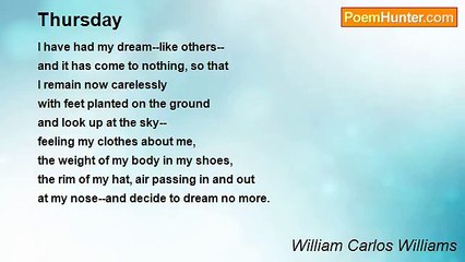 William Carlos Williams - Thursday
