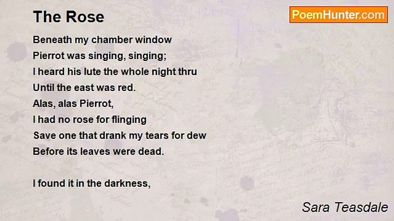 Sara Teasdale - The Rose