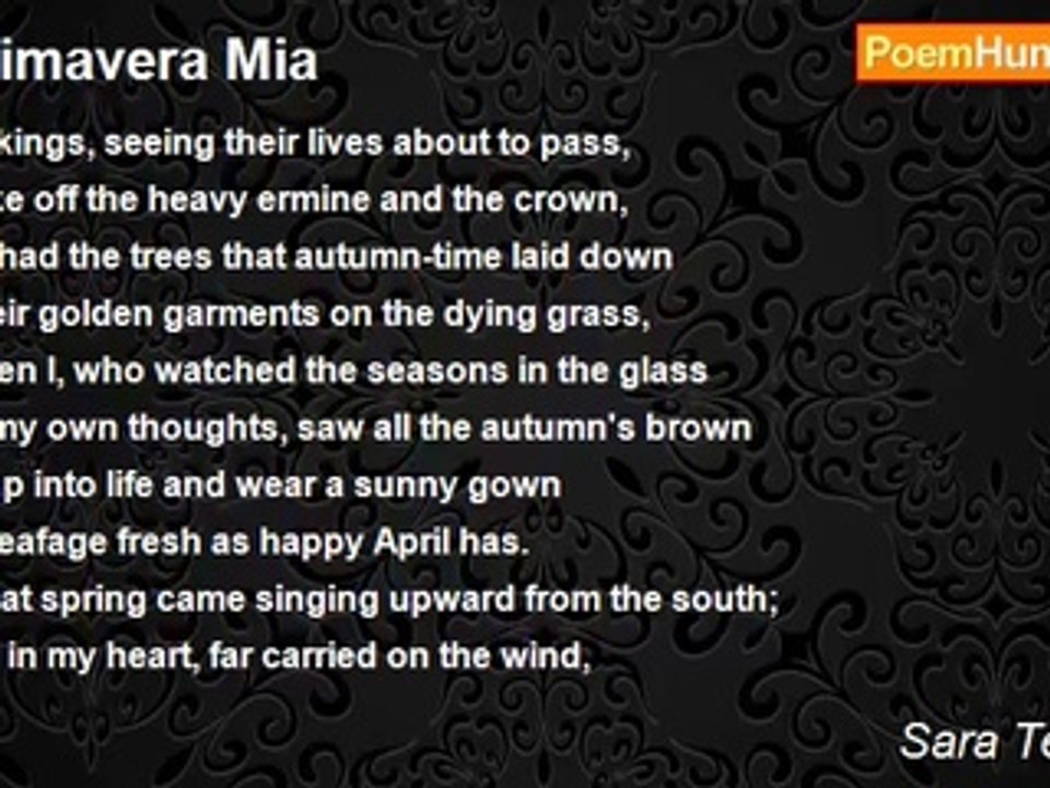 Sara Teasdale - Primavera Mia