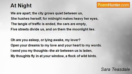 Sara Teasdale - At Night