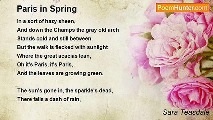 Sara Teasdale - Paris in Spring