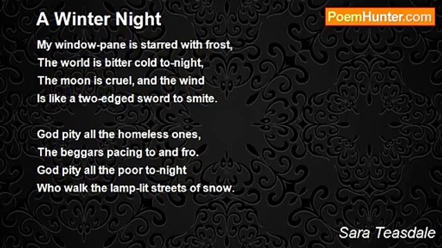 Sara Teasdale - A Winter Night