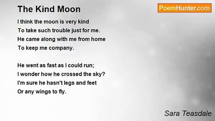 Sara Teasdale - The Kind Moon