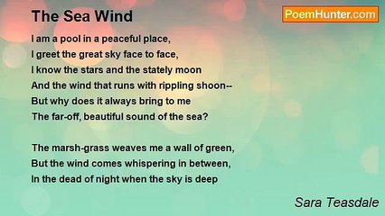 Sara Teasdale - The Sea Wind