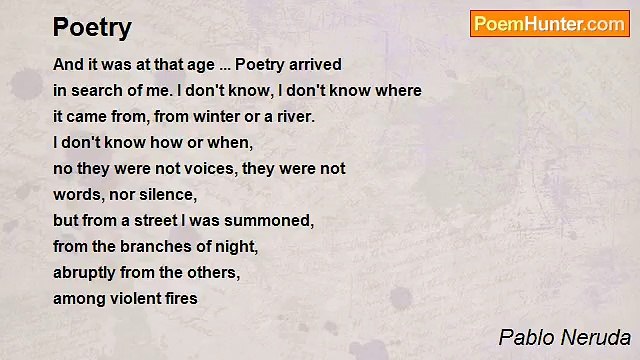 Pablo Neruda - Poetry