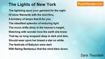 Sara Teasdale - The Lights of New York