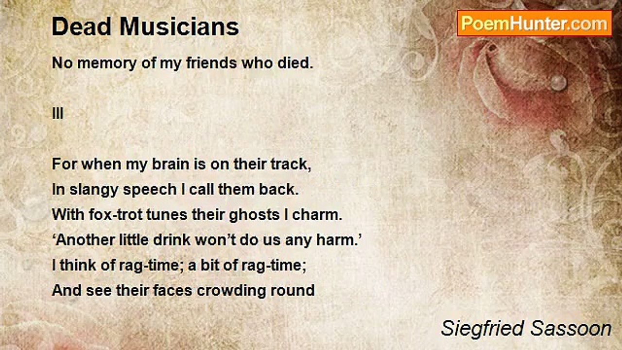 Siegfried Sassoon - Dead Musicians