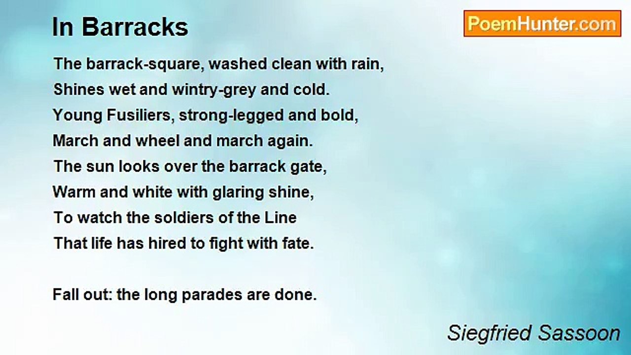 Siegfried Sassoon - In Barracks