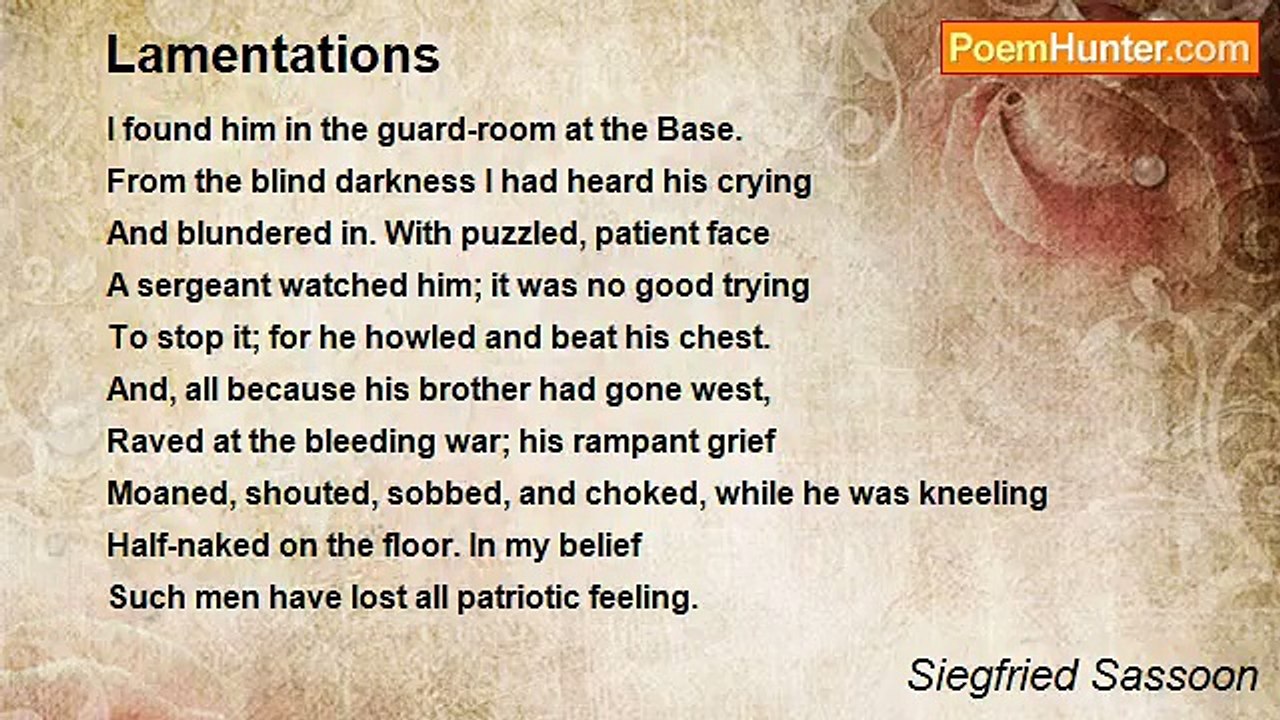 Siegfried Sassoon - Lamentations