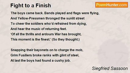 Siegfried Sassoon - Fight to a Finish
