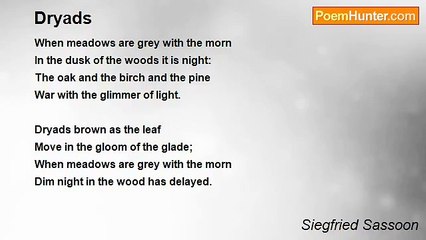 Siegfried Sassoon - Dryads