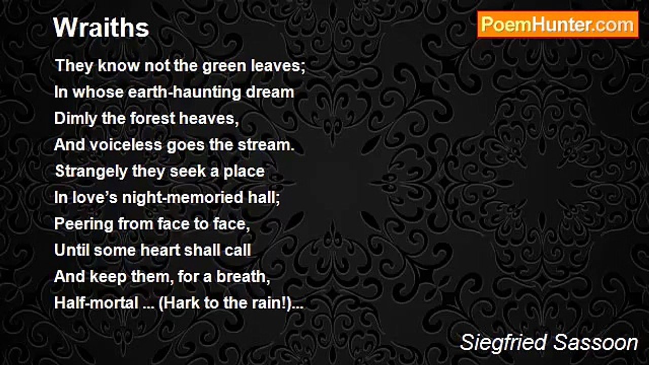 Siegfried Sassoon - Wraiths