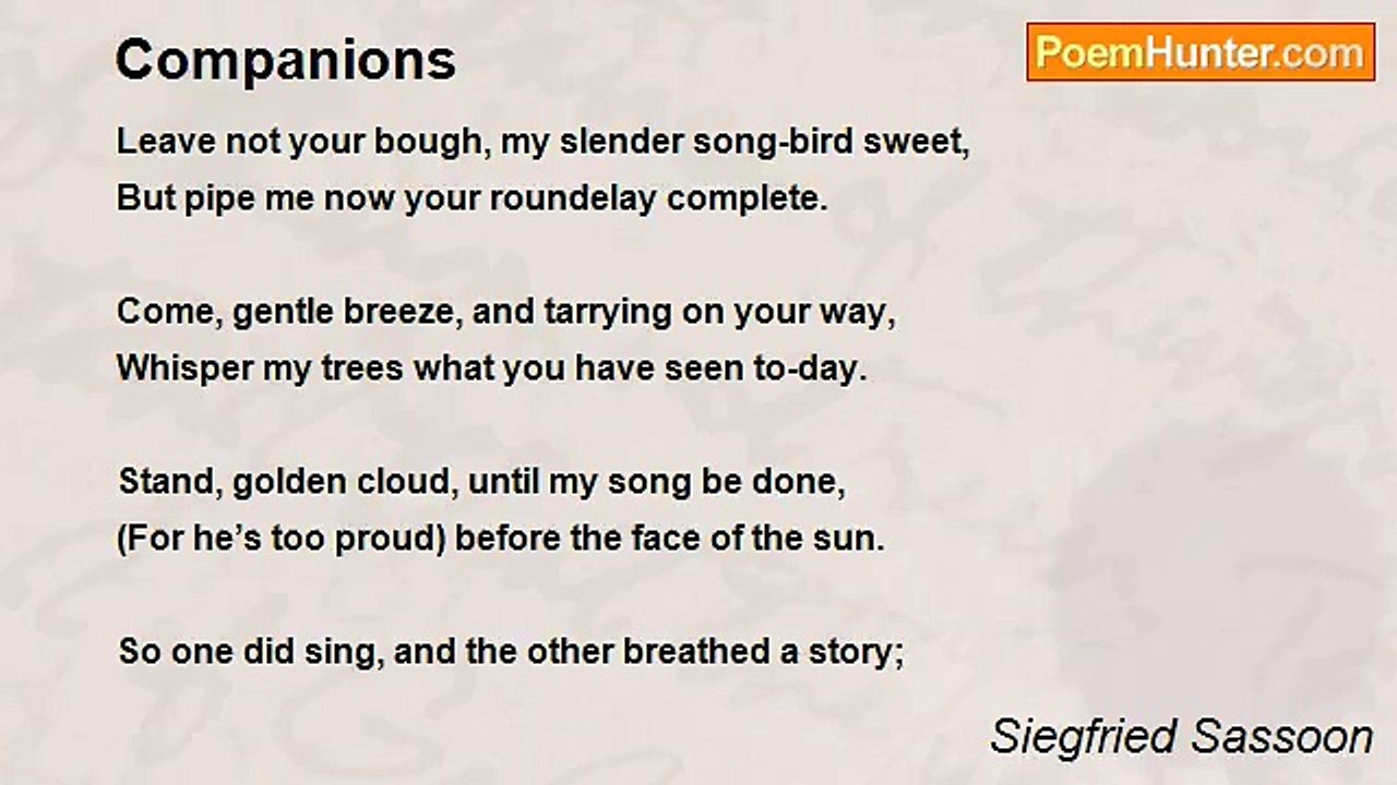Siegfried Sassoon - Companions