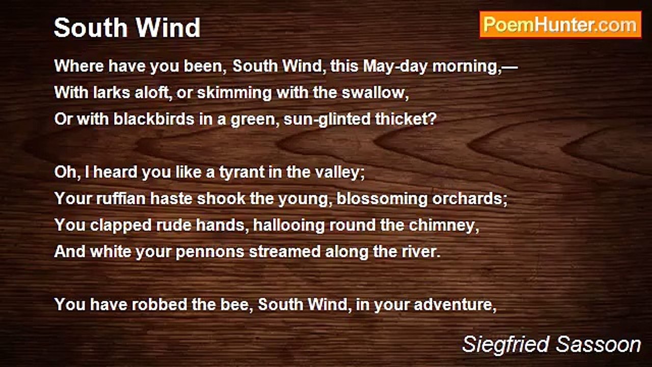 Siegfried Sassoon - South Wind