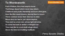 Percy Bysshe Shelley - To Wordsworth