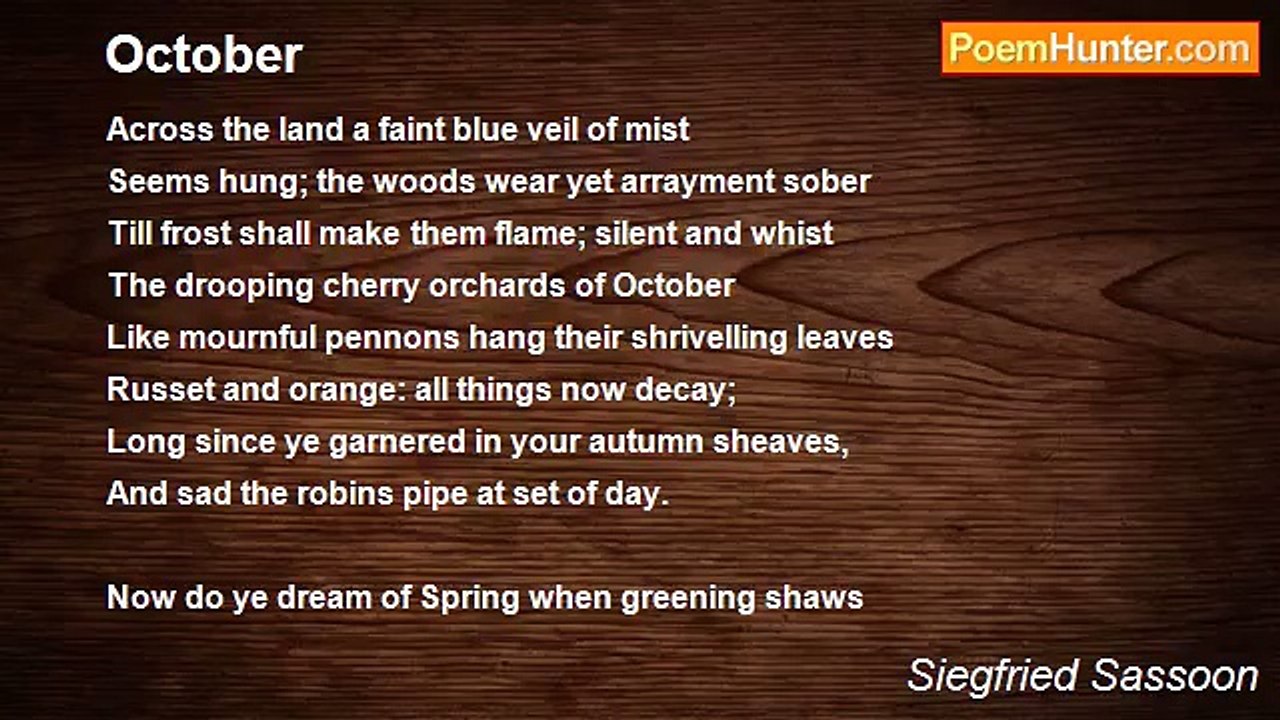 Siegfried Sassoon - October