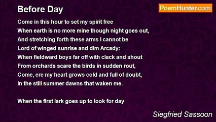 Siegfried Sassoon - Before Day