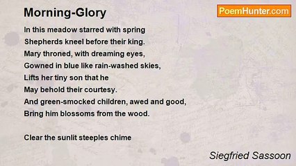 Siegfried Sassoon - Morning-Glory