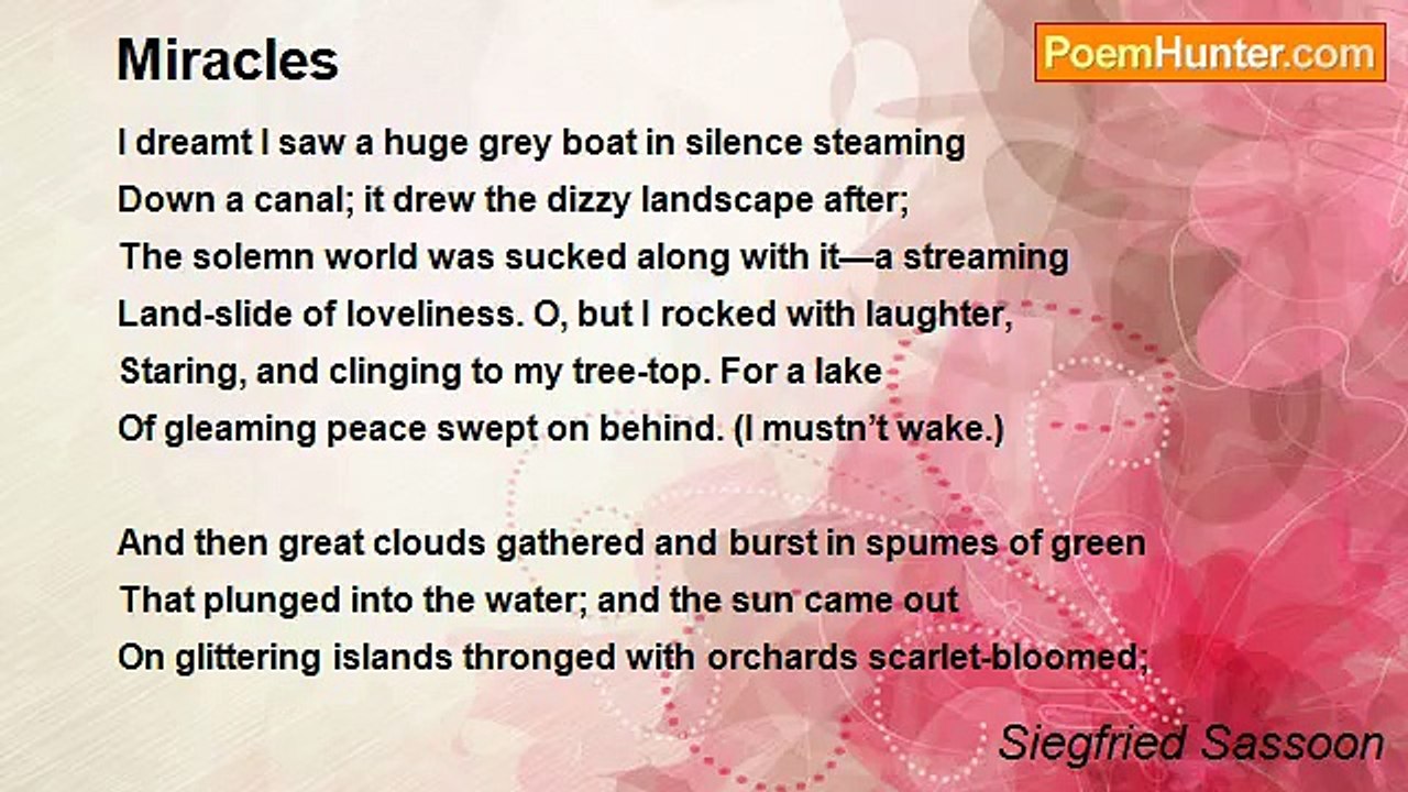 Siegfried Sassoon - Miracles