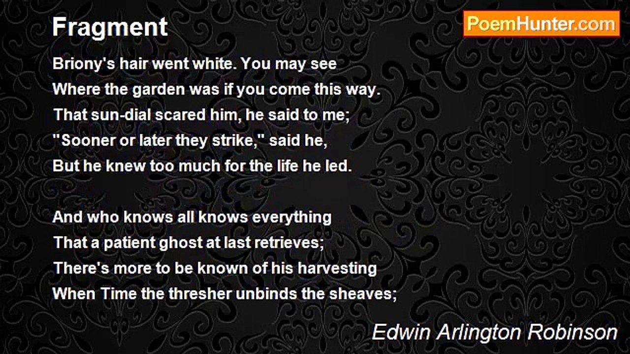 Edwin Arlington Robinson - Fragment