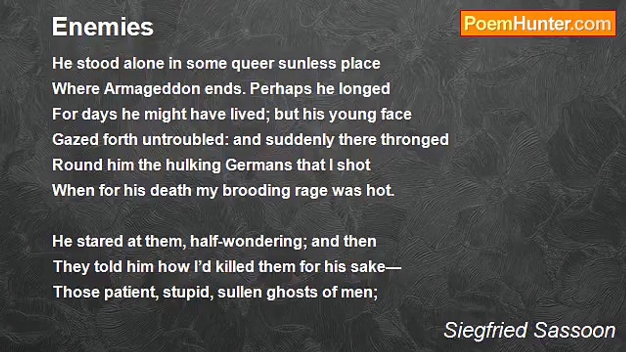 Siegfried Sassoon - Enemies