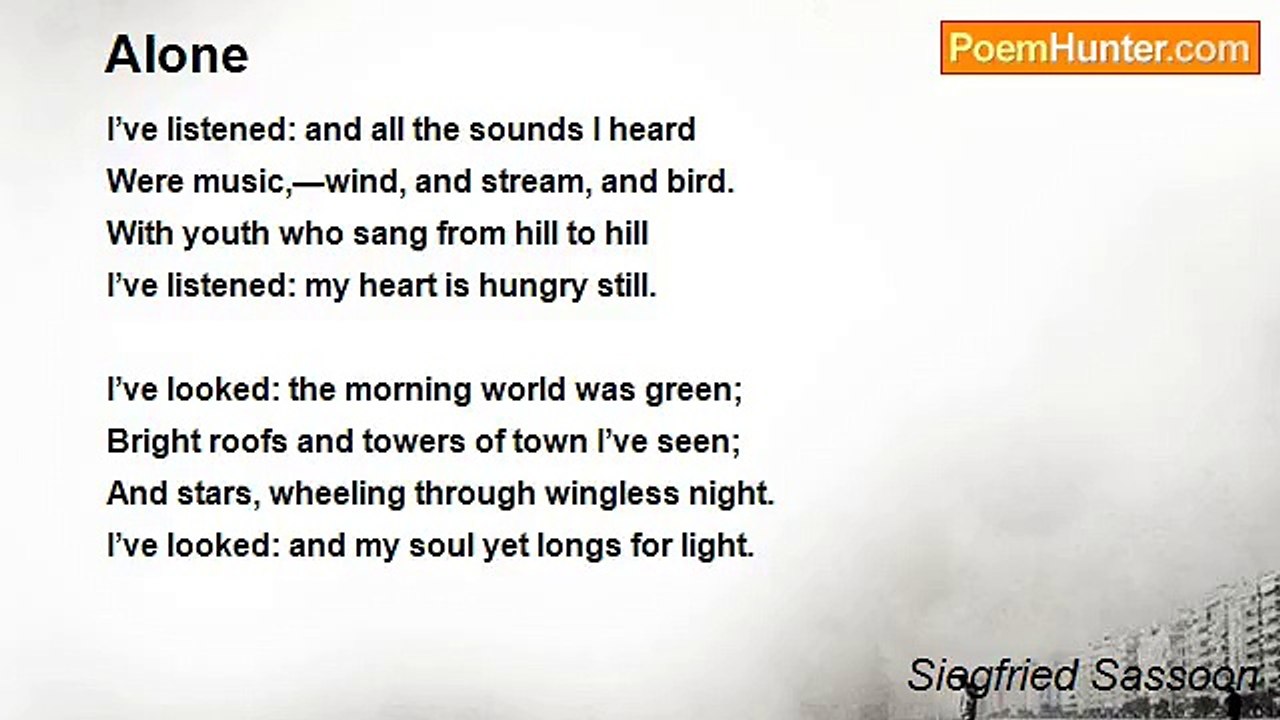 Siegfried Sassoon - Alone
