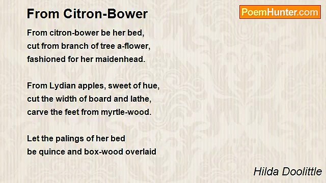 Hilda Doolittle - From Citron-Bower
