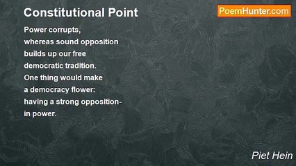Piet Hein - Constitutional Point