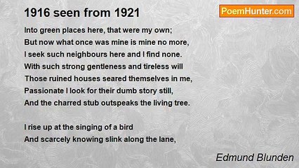 Edmund Blunden - 1916 seen from 1921