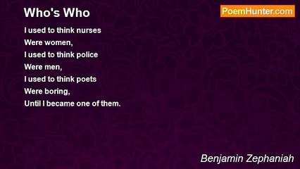 Benjamin Zephaniah - Who's Who