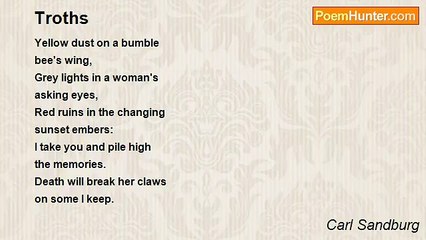 Carl Sandburg - Troths