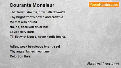 Richard Lovelace - Courante Monsieur