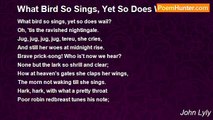 John Lyly - What Bird So Sings, Yet So Does Wail?