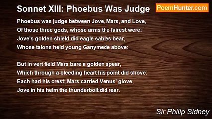 Sir Philip Sidney - Sonnet XIII: Phoebus Was Judge