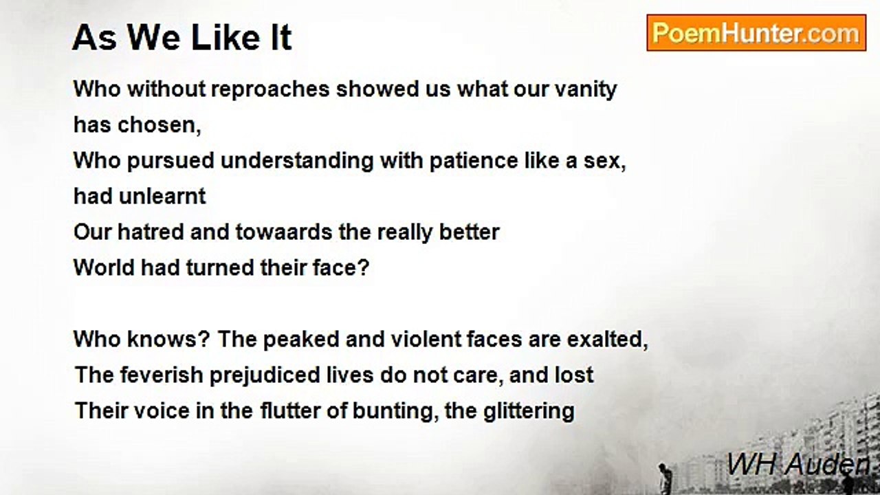 WH Auden - As We Like It
