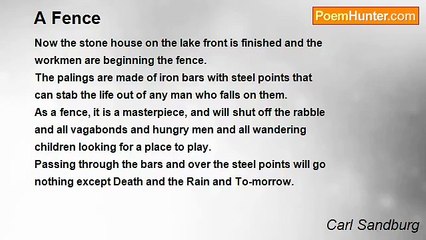 Carl Sandburg - A Fence