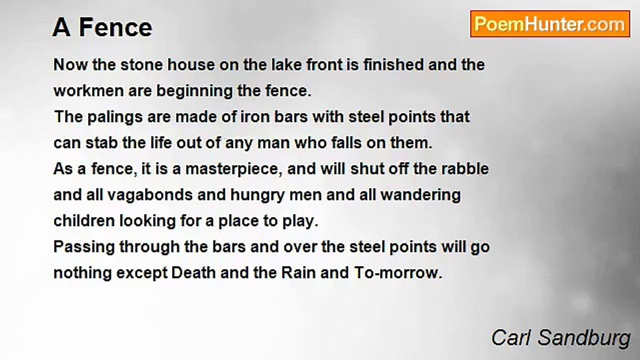 Carl Sandburg - A Fence