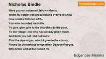 Edgar Lee Masters - Nicholas Bindle