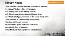 Edgar Lee Masters - Kinsey Keene