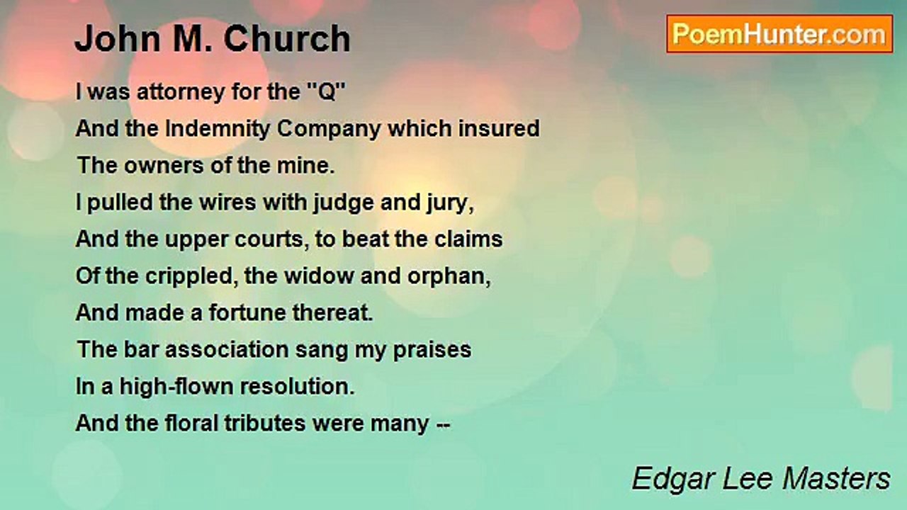 Edgar Lee Masters - John M. Church