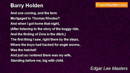 Edgar Lee Masters - Barry Holden