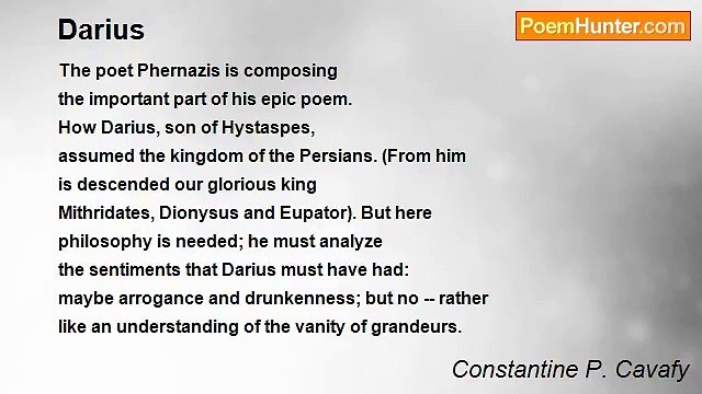 Constantine P. Cavafy - Darius