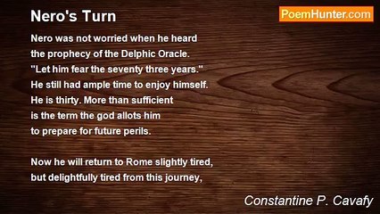 Constantine P. Cavafy - Nero's Turn