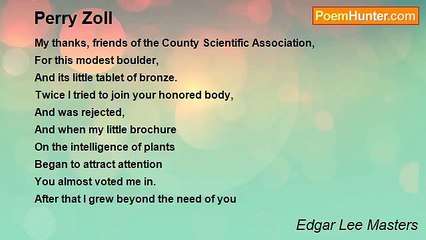 Edgar Lee Masters - Perry Zoll