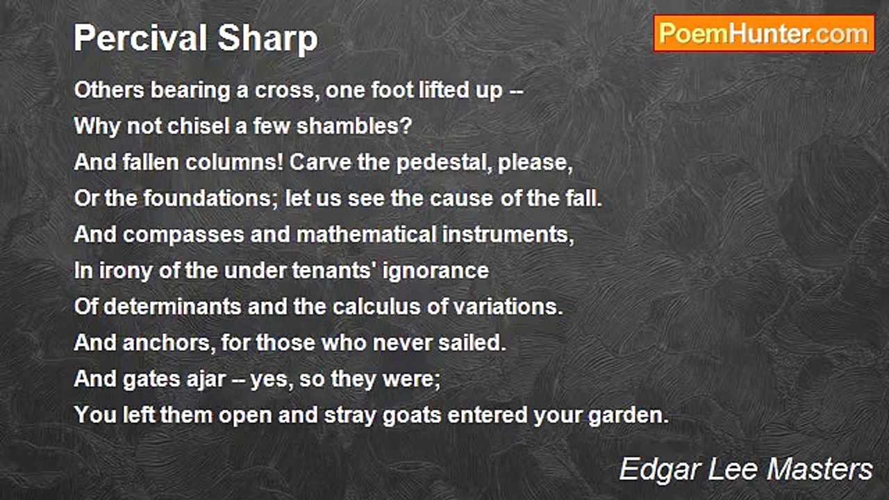 Edgar Lee Masters - Percival Sharp