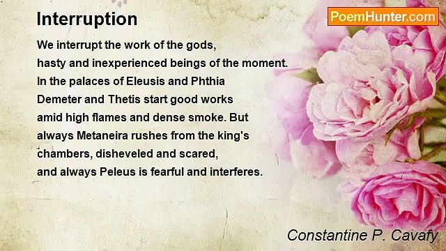 Constantine P. Cavafy - Interruption