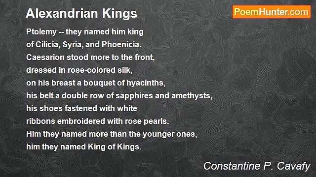 Constantine P. Cavafy - Alexandrian Kings