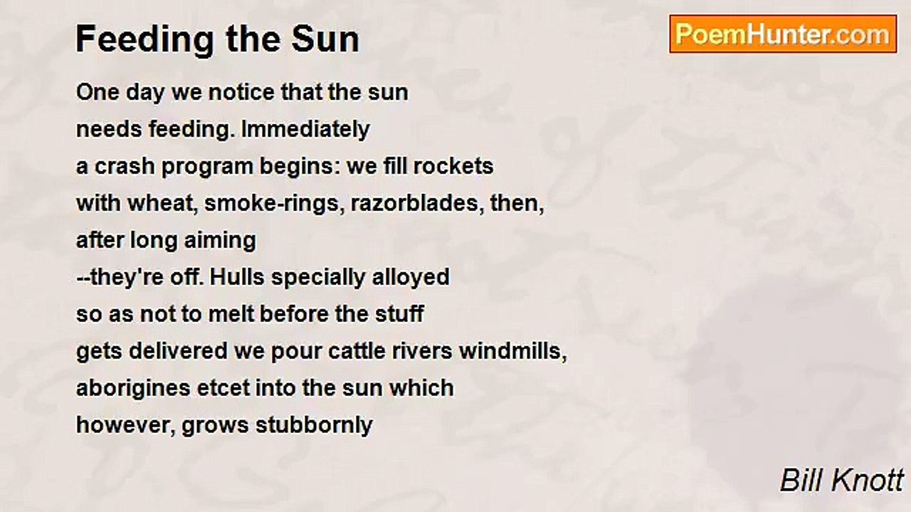 Bill Knott - Feeding the Sun