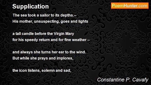 Constantine P. Cavafy - Supplication