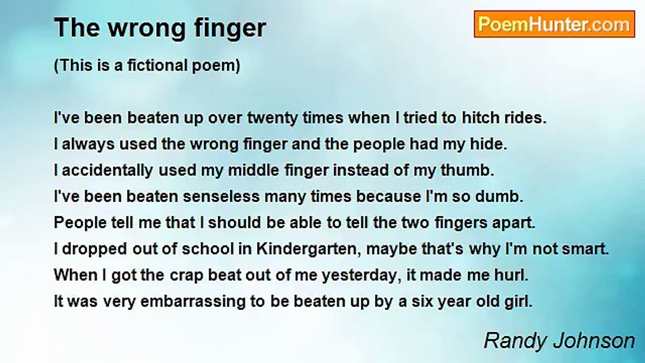 Randy Johnson - The wrong finger
